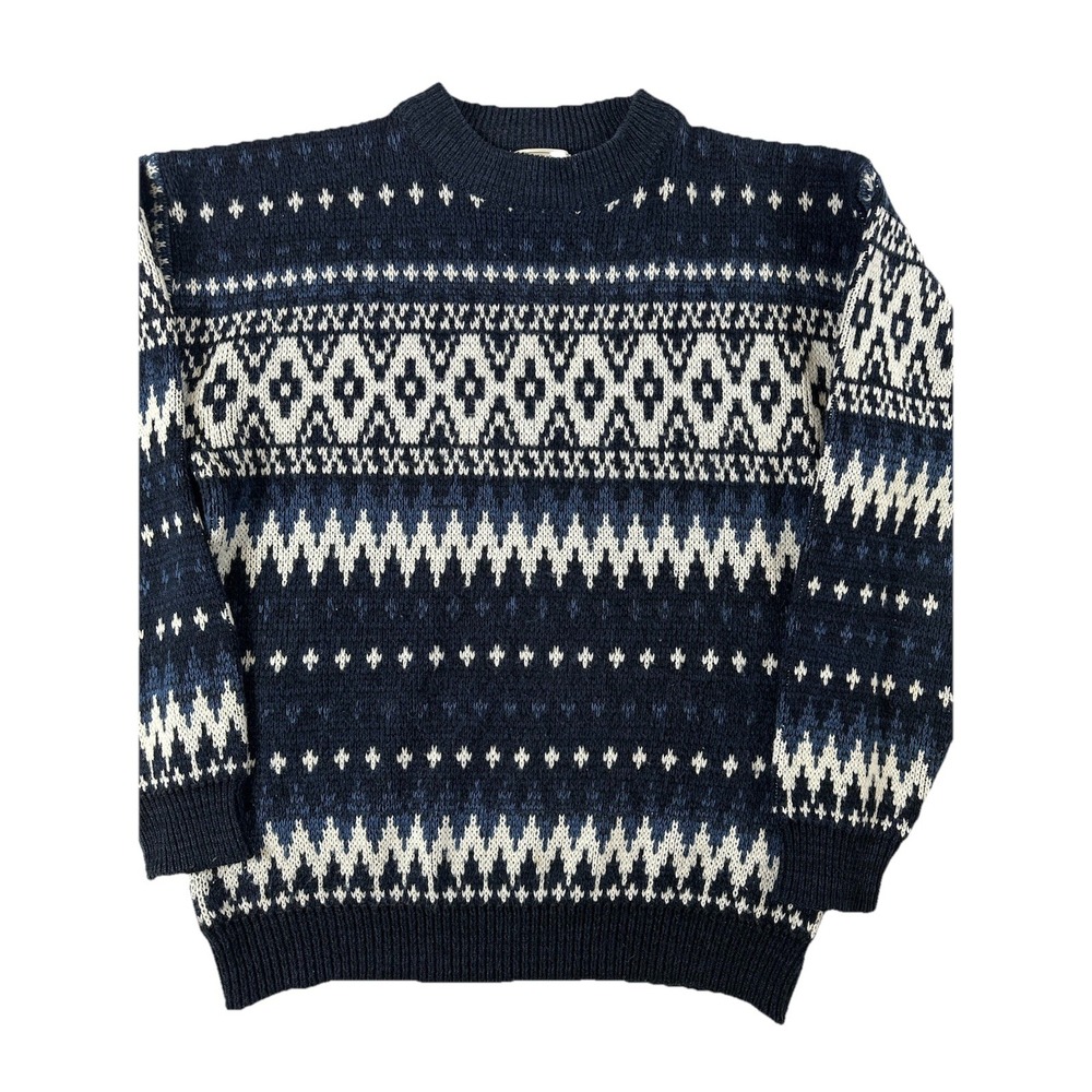 VTG The Men's Store Knit Sweater‎ Aztec Fair Isle Pattern Size Small Thick